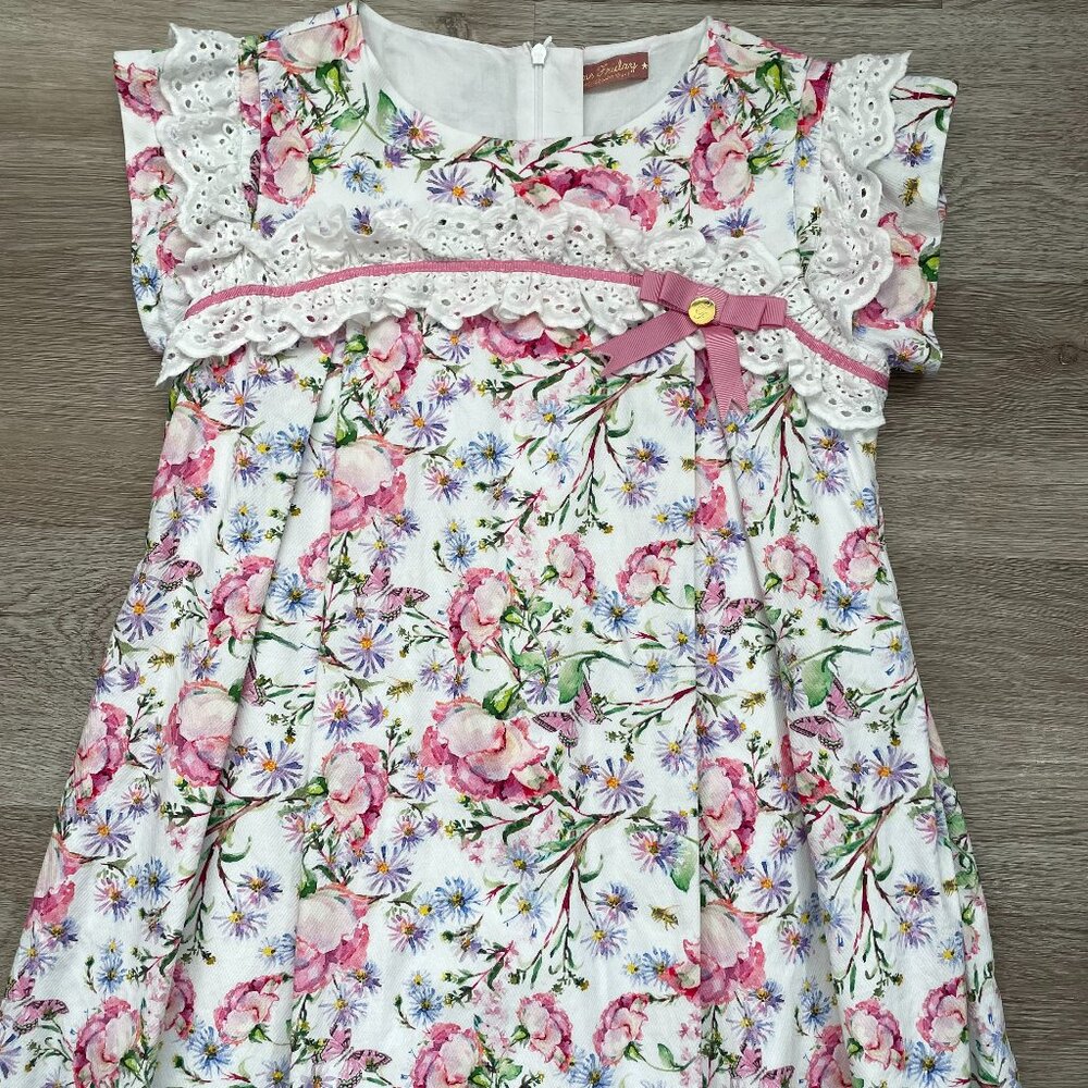 Girls 100% Cotton Floral Dress L (11-12 years)